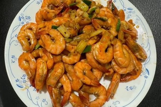 蔥爆炒蝦