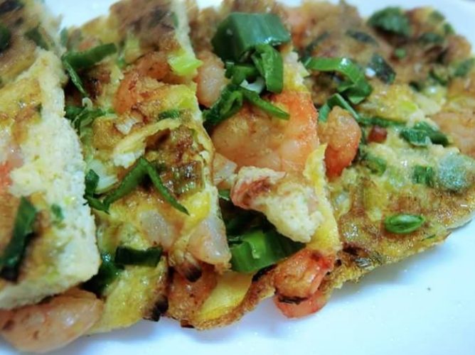 台灣小吃蝦仁煎